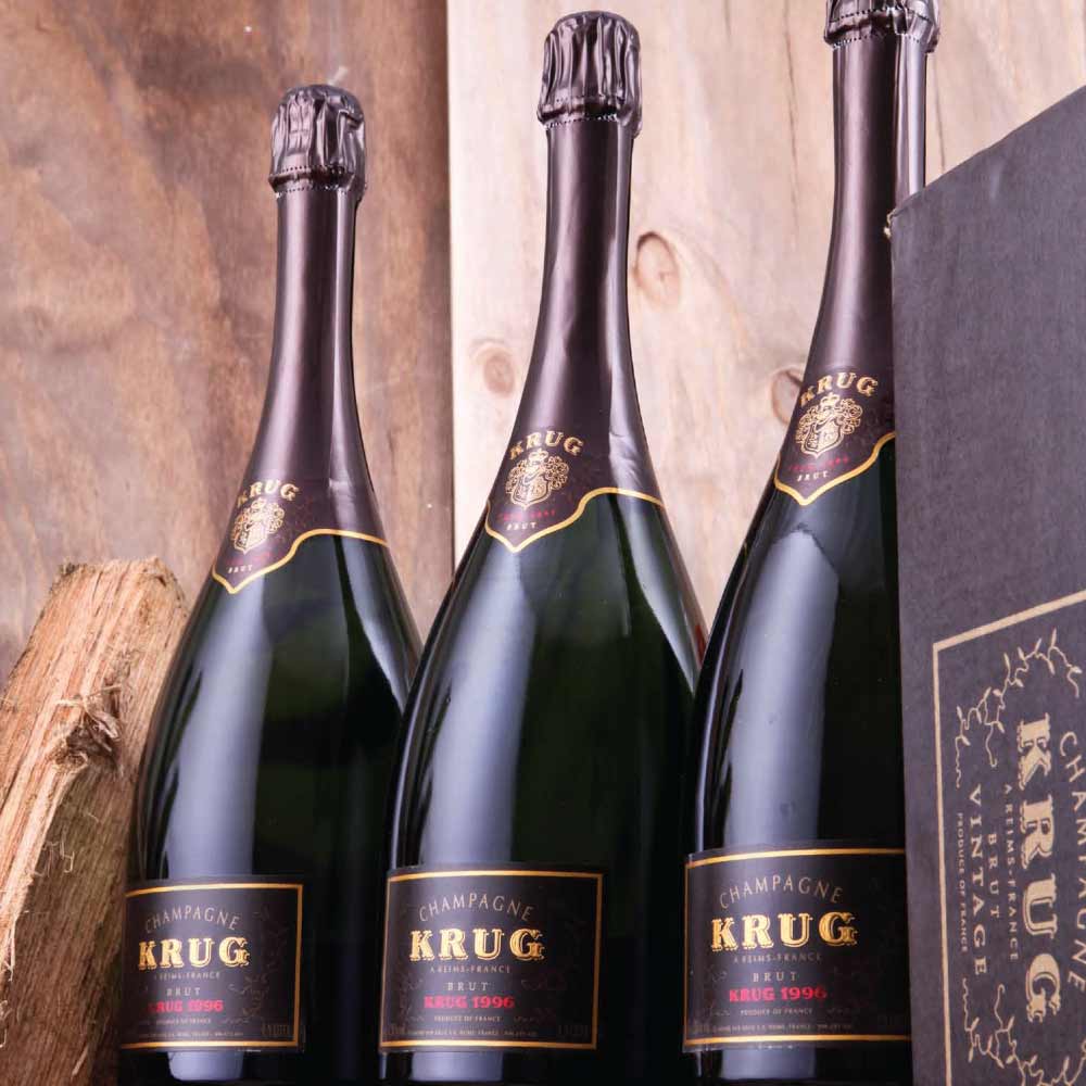 bottles of 1996 krug vintage champagne